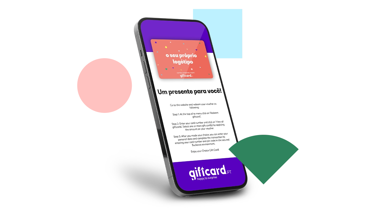 Cartões-presente personalizados com o logótipo da empresa